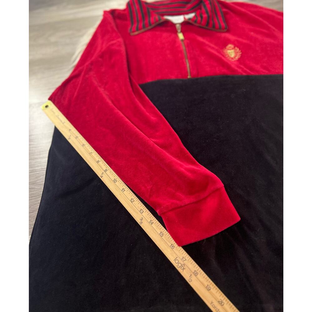Jaclyn Smith vintage black & red velour pull over - Picture 7 of 10